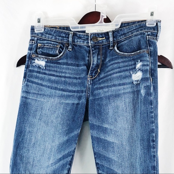 SALE Abercrombie & Fitch Dark Wash Distress Jean - Picture 2 of 6